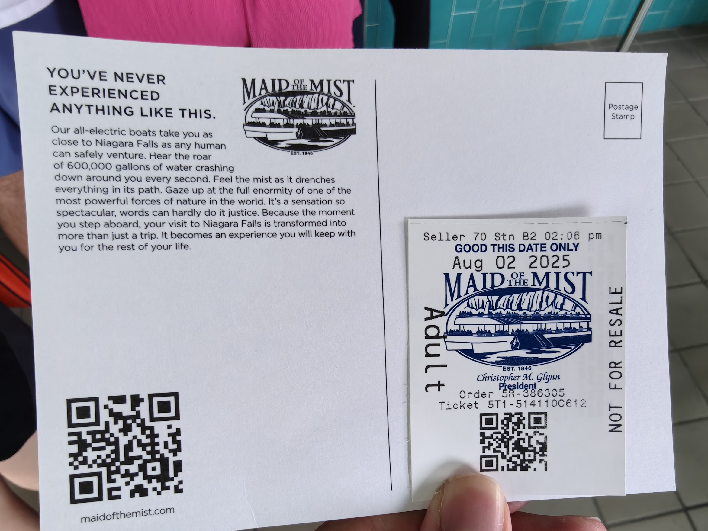 船票附赠的明信片